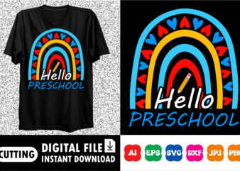 Hallo preschool shirt print template graphic t shirt