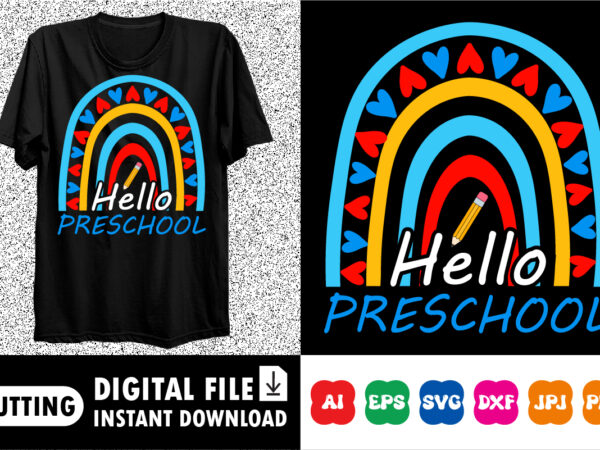 Hallo preschool shirt print template graphic t shirt