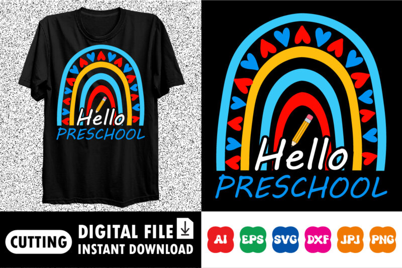 Hallo preschool shirt print template