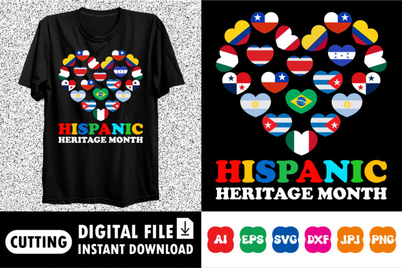 Hispanic heritage month shirt print template