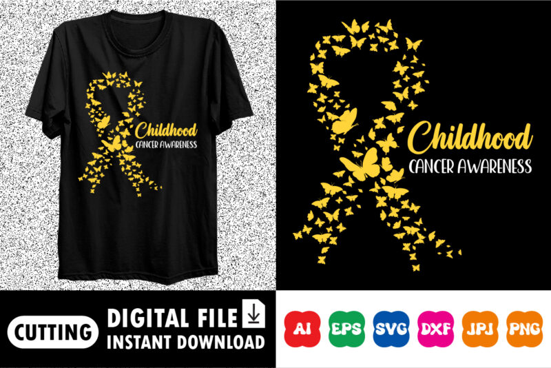Childhood cancer awareness shirt print template