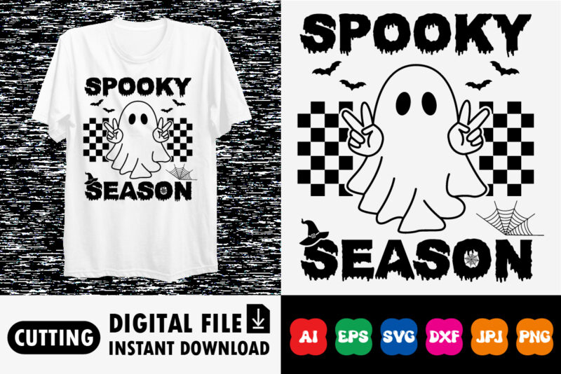 Spooky season Halloween shirt print template