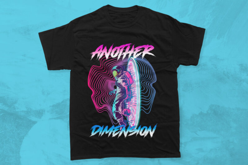 Synthwave Retrowave Futuristic T-shirt Designs PNG Bundle