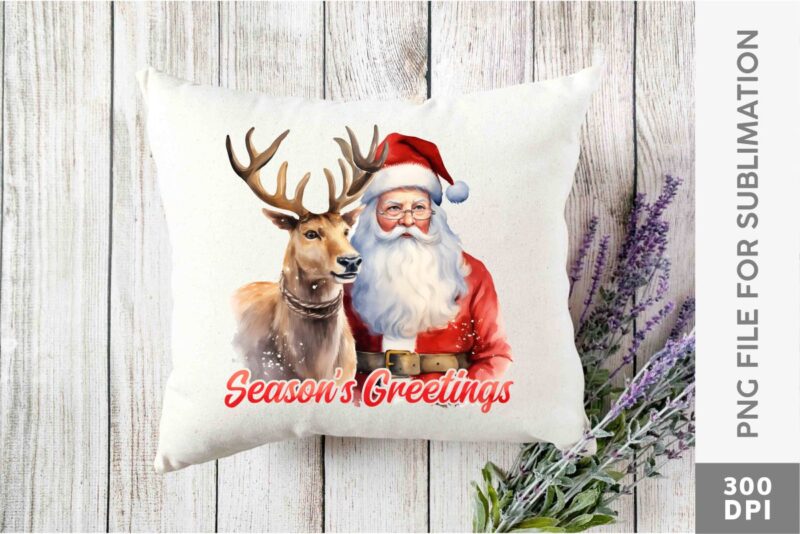 Christmas Reindeer Santa Sublimation Designs Bundle