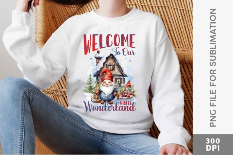 Cute Christmas Gnomes Farmhouse Sublimation Designs Bundle