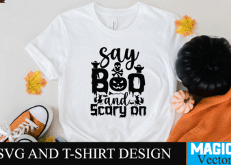Say Boo and Scary on SVG Cut File,halloween svg, halloween svg free, disney halloween svg, free halloween svg files for cricut, happy halloween svg, disney halloween svg free, halloween svg t shirt template vector