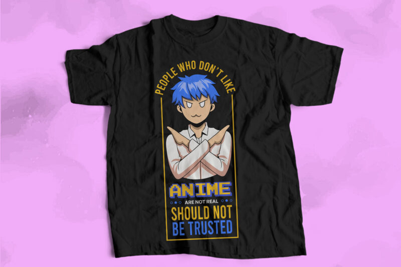 Funny Japanese Anime Quotes T-shirt Designs Bundle Vol 2, Japan Pop Culture Graphic T-shirt
