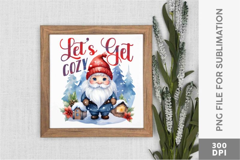 Cute Christmas Gnomes Farmhouse Sublimation Designs Bundle