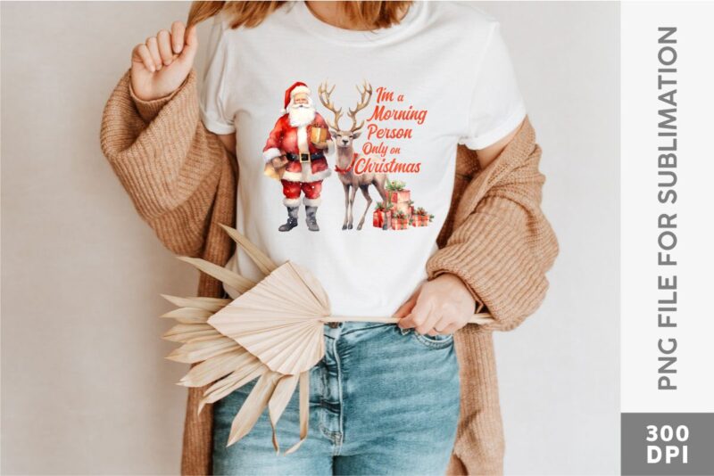 Christmas Reindeer Santa Sublimation Designs Bundle