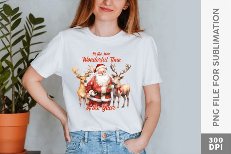 Christmas Reindeer Santa Sublimation Designs Bundle