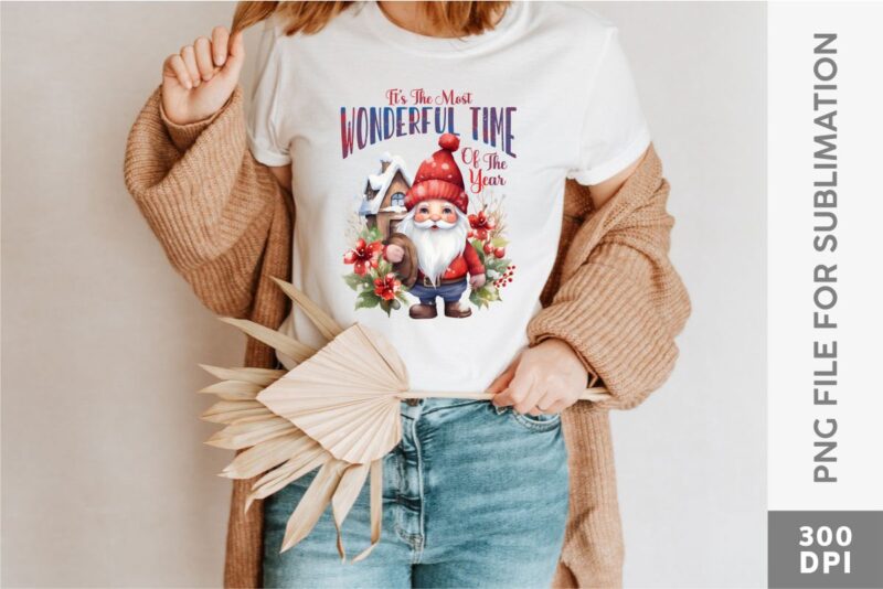 Cute Christmas Gnomes Farmhouse Sublimation Designs Bundle