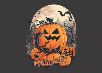 Spooky Pumpkin Halloween Tshirt Graphic