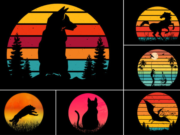 Retro sunset t-shirt graphic