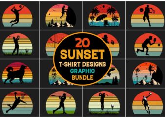 Retro Sunset T-Shirt Graphic Bundle