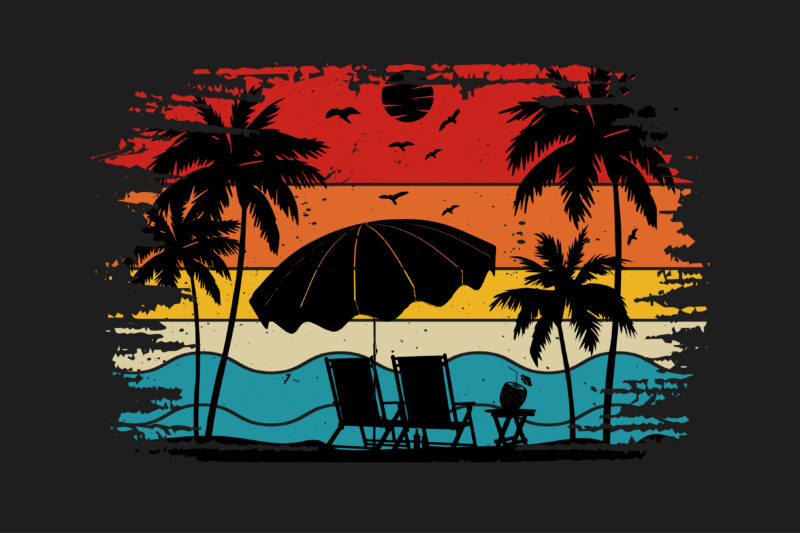 Retro Sunset T-Shirt Graphic Bundle