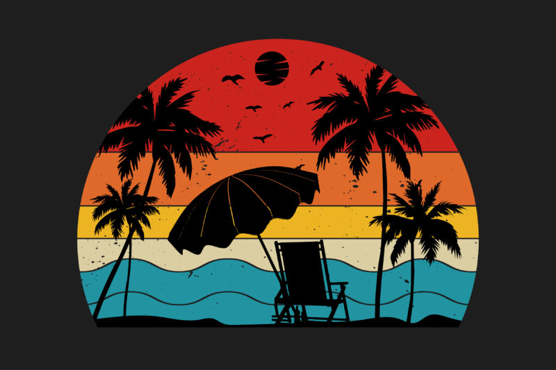 Retro Sunset T-Shirt Graphic Bundle