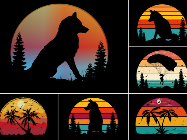 Retro vintage sunset t-shirt graphic