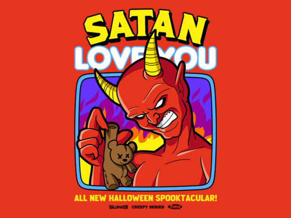 Satan love you t shirt template vector