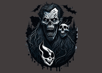 Spooky Dracula Halloween Tshirt Vector