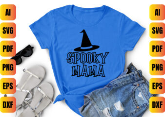 Spooky Mama t shirt template vector