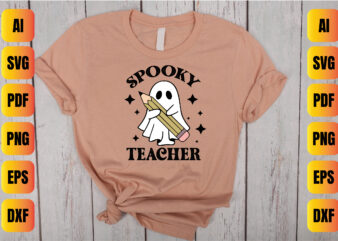 Spooky Teacher t shirt template vector