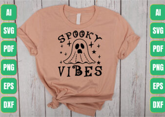 Spooky Vibes t shirt template vector