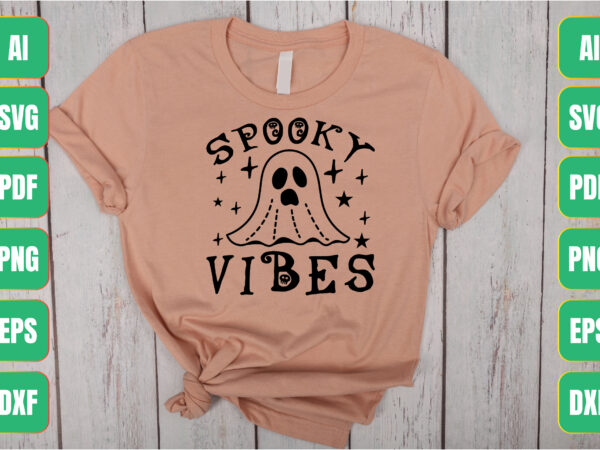 Spooky vibes t shirt template vector