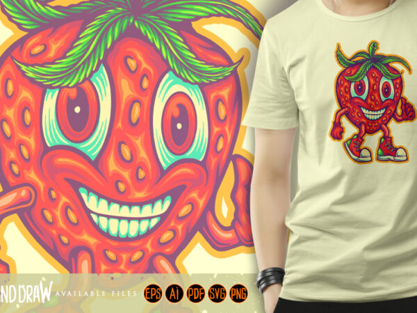 Strawberry kush marijuana relaxing effects t shirt template vector