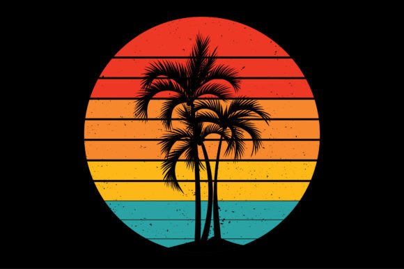 Retro Sunset T-Shirt Graphic Bundle