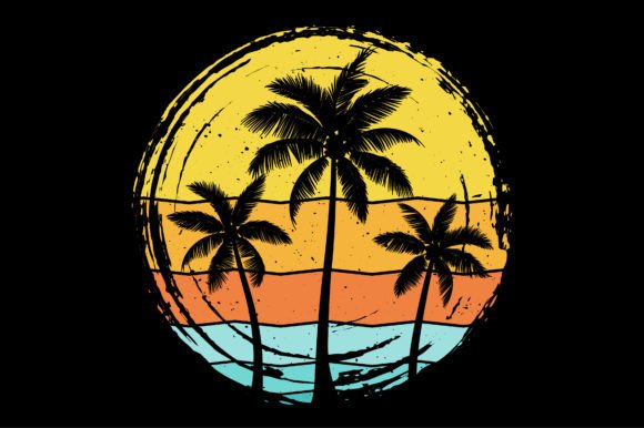 Retro Sunset T-Shirt Graphic Bundle