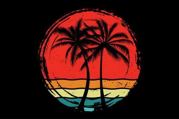 Retro Sunset T-Shirt Graphic Bundle