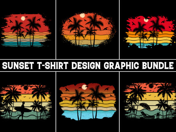 Sunset colorful t-shirt graphic