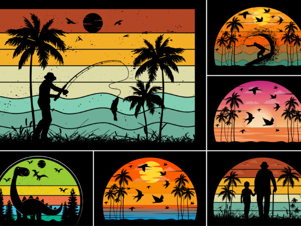 Sunset graphic vector Sunset graphic vector