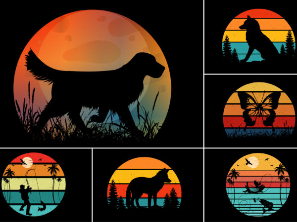 Sunset retro t-shirt graphic