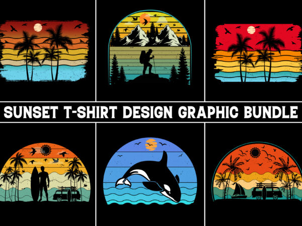 Sunset retro vintage graphic vector Sunset retro vintage graphic vector