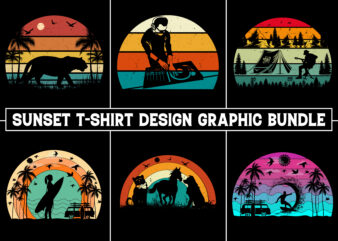 Sunset Retro Vintage T-Shirt Graphic