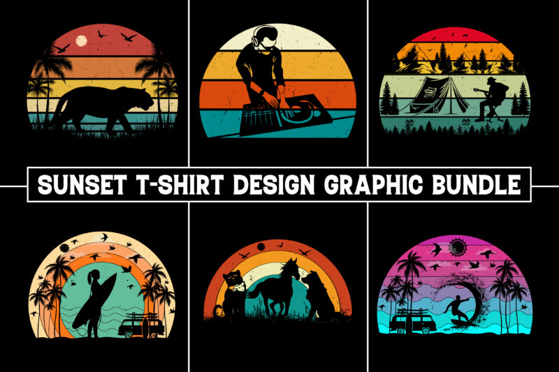 Sunset Retro Vintage T-Shirt Graphic
