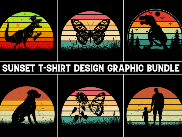 Sunset t-shirt design graphic