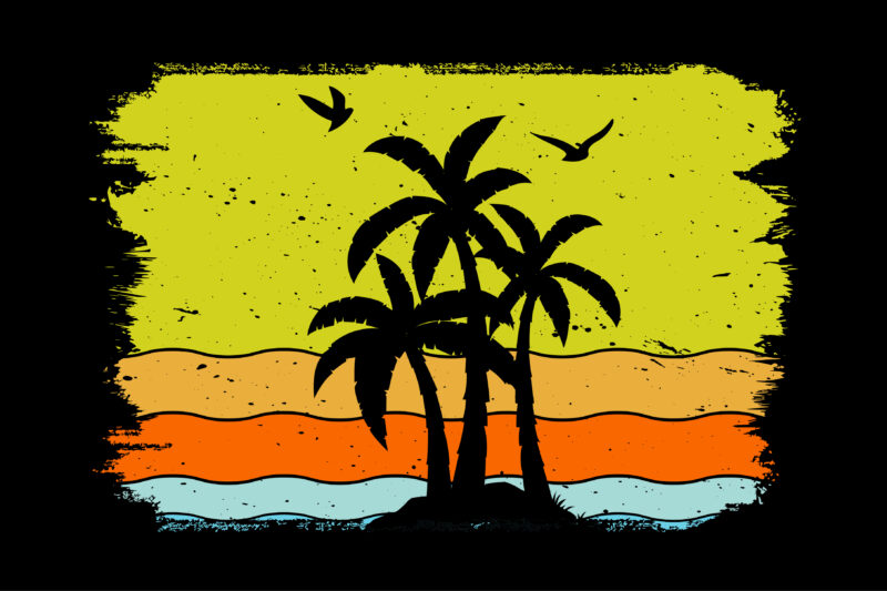 Retro Sunset T-Shirt Graphic Bundle 2