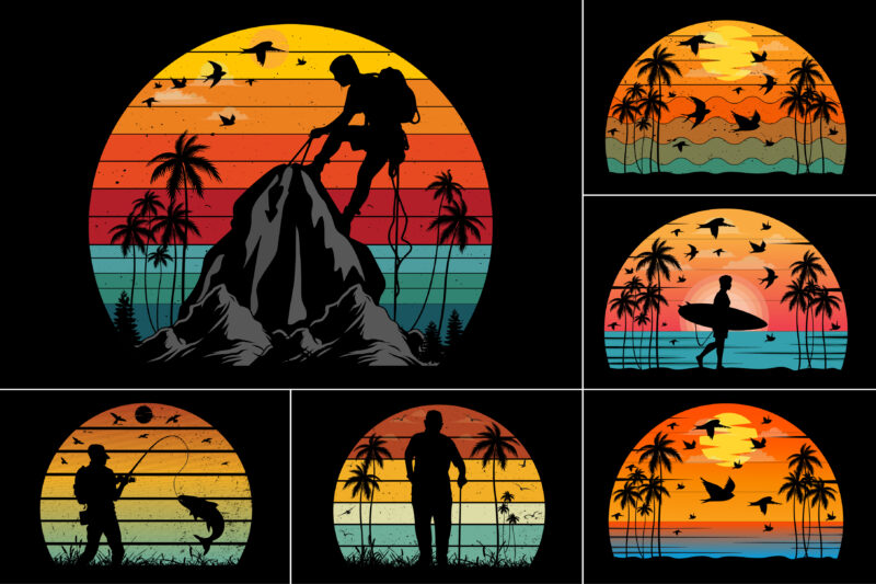 Sunset T-Shirt Graphic Bundle