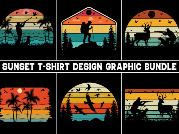 Sunset vintage t-shirt graphic