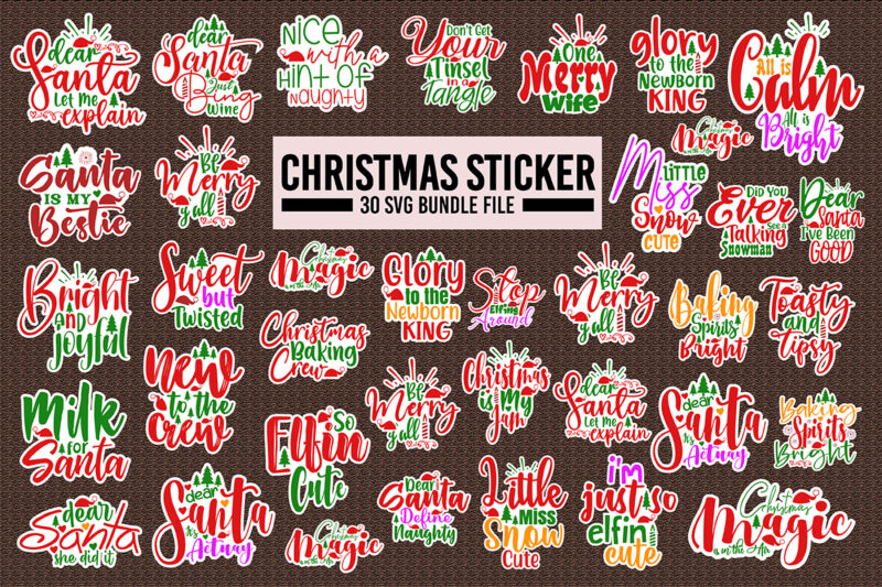 30 SVG sticker Christmas Bundle