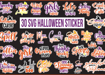 Sticker Halloween SVG Bundle, Halloween Bundle SVG