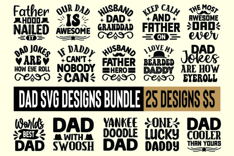 dad svg designs bundle