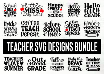 Teacher svg designs bundle