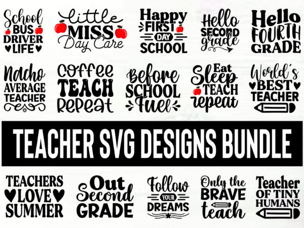 Teacher svg designs bundle