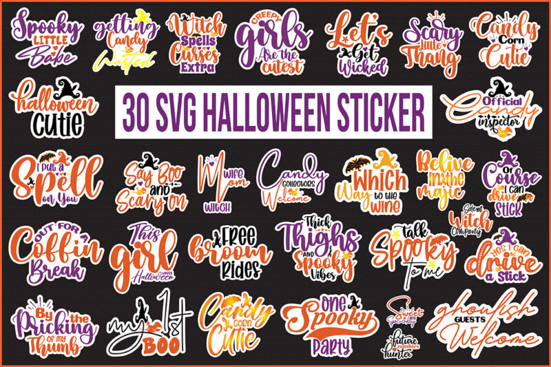 Sticker Halloween SVG Bundle, Halloween Bundle SVG