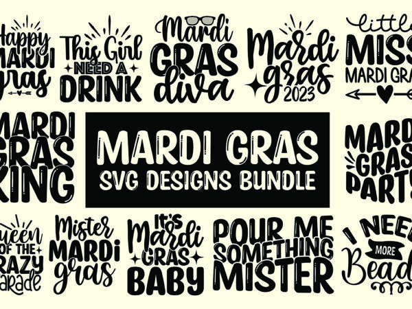 Mardi gras svg designs bundle