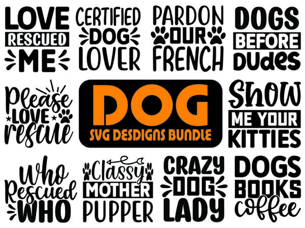 Dog svg designs bundle