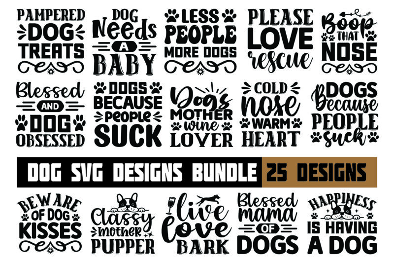 dog svg designs bundle